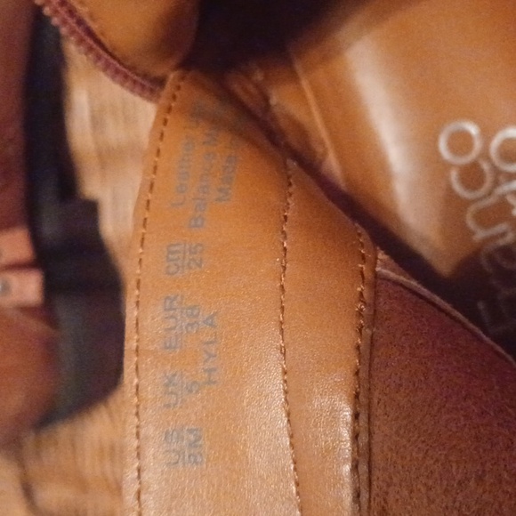 Franco Sarto Hyla Leather Booties Side Zipper and Back Pull Tab Brown Size 8M - Picture 6 of 7